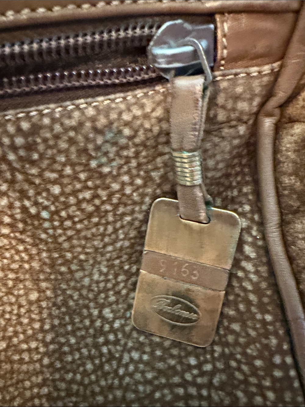 Vintage Borbonese Redwall Italian leather crossbody in brown OP pattern - Picture 2 of 11